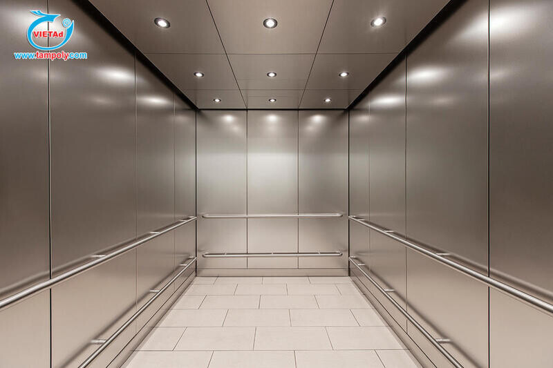 Tấm inox ốp cho toàn bộ thang máy